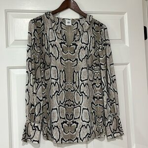 Cabi Snakeskin Print Flowy Blouse